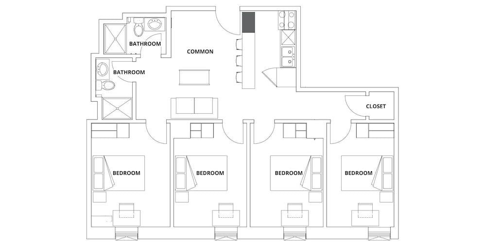 Apartment, 4 Bedrooms, Kitchen (No TV)