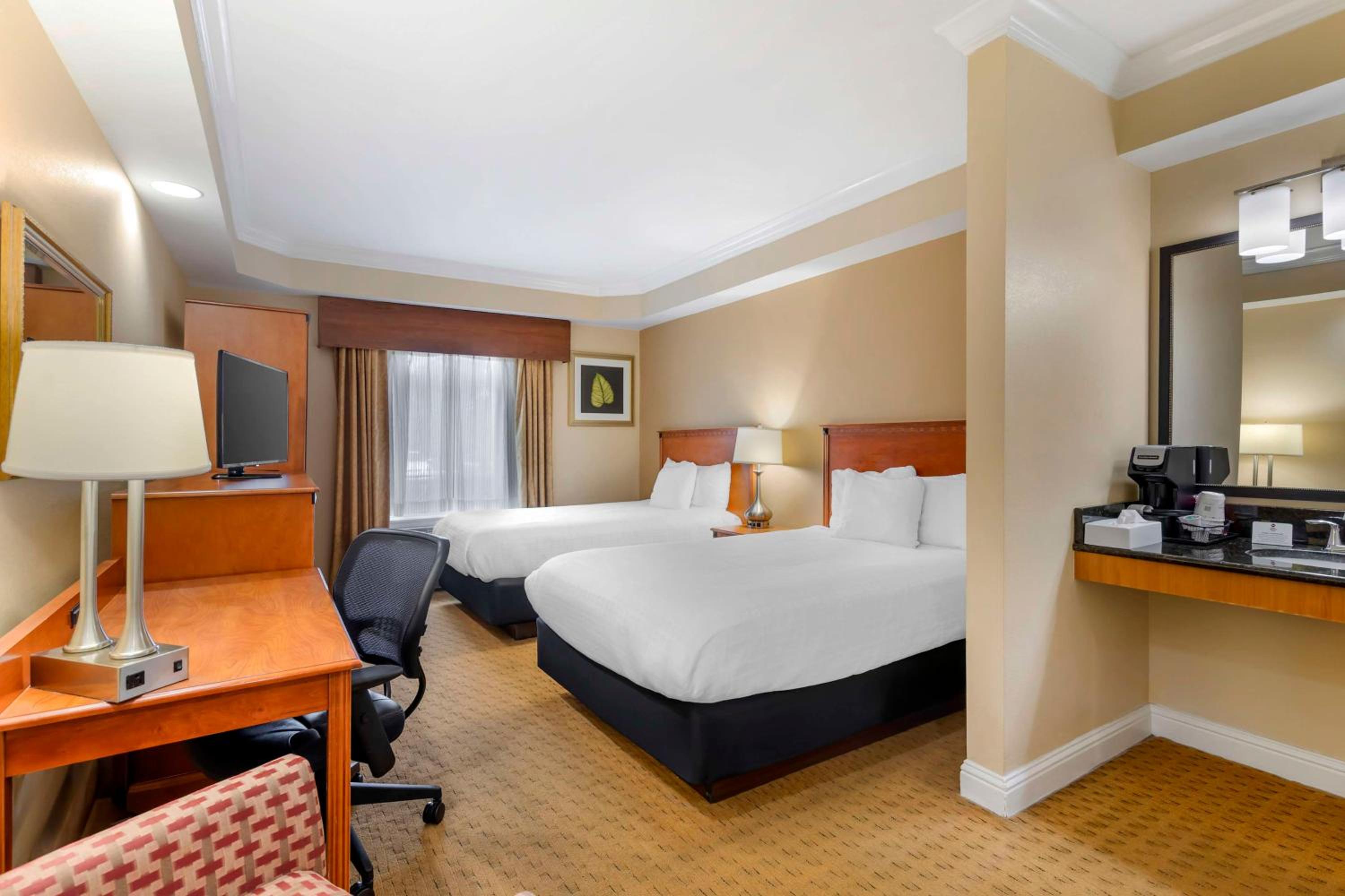 Double Room with Two Double Beds and Walk-In Shower - Disability Access/Non-Smoking